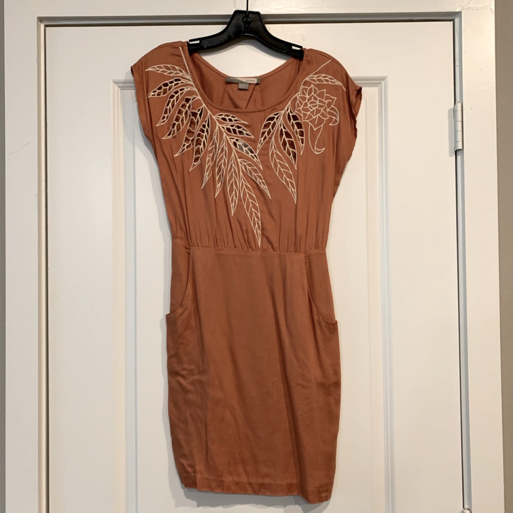 Burnt orange dress with open back